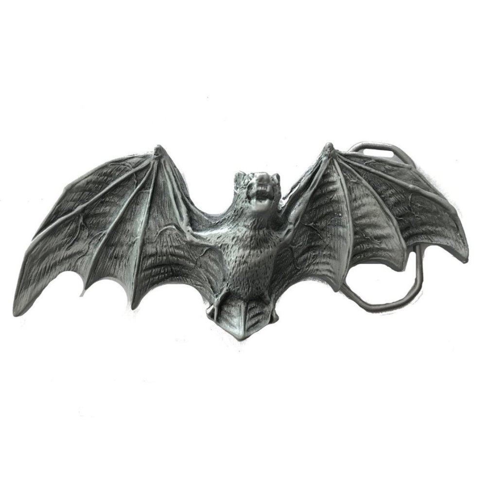 Large Bat Belt Buckle Vampire Goth Scary Wings Silver Cosplay Animal Flying